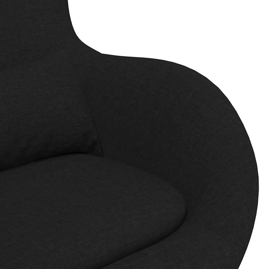 Fauteuil œuf Noir 63 x 73 x 90 cm tissu - 7