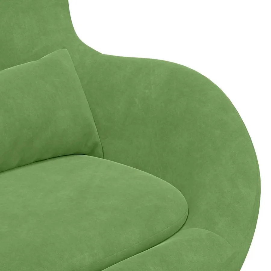 Fauteuil œuf Vert clair Velours - 7
