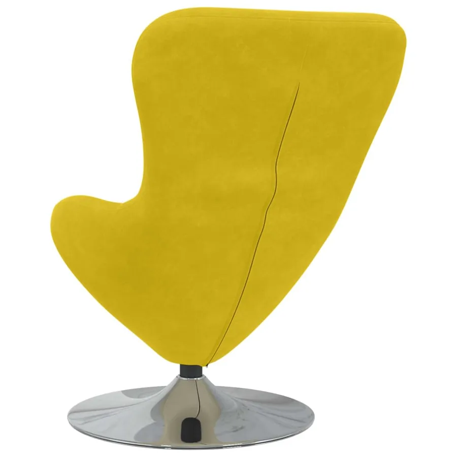 Fauteuil œuf Jaune Velours - 6