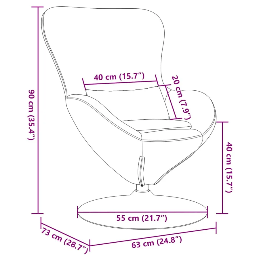 Fauteuil œuf Jaune Velours - 8