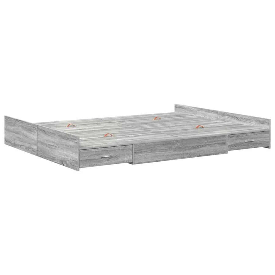 Cadre de lit avec rangement Gris Sonoma 150 x 200 cm - 4