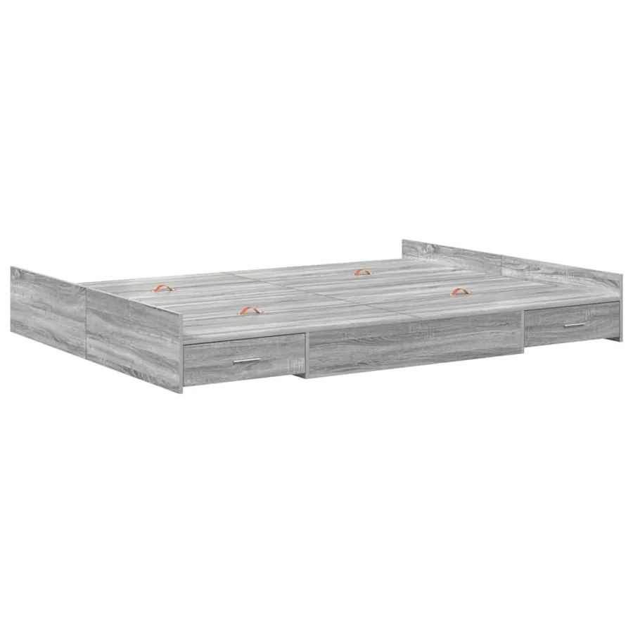 Cadre de lit avec rangement Gris Sonoma 150 x 200 cm - 7