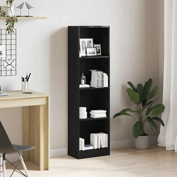 Bibliothèque en chêne noir 40 x 24 x 143 cm bois d'ingénierie