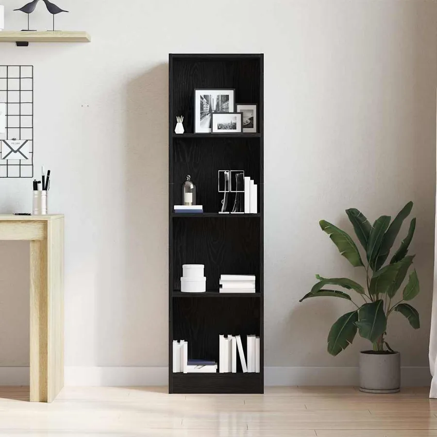 Bibliothèque en chêne noir 40 x 24 x 143 cm bois d'ingénierie - 4