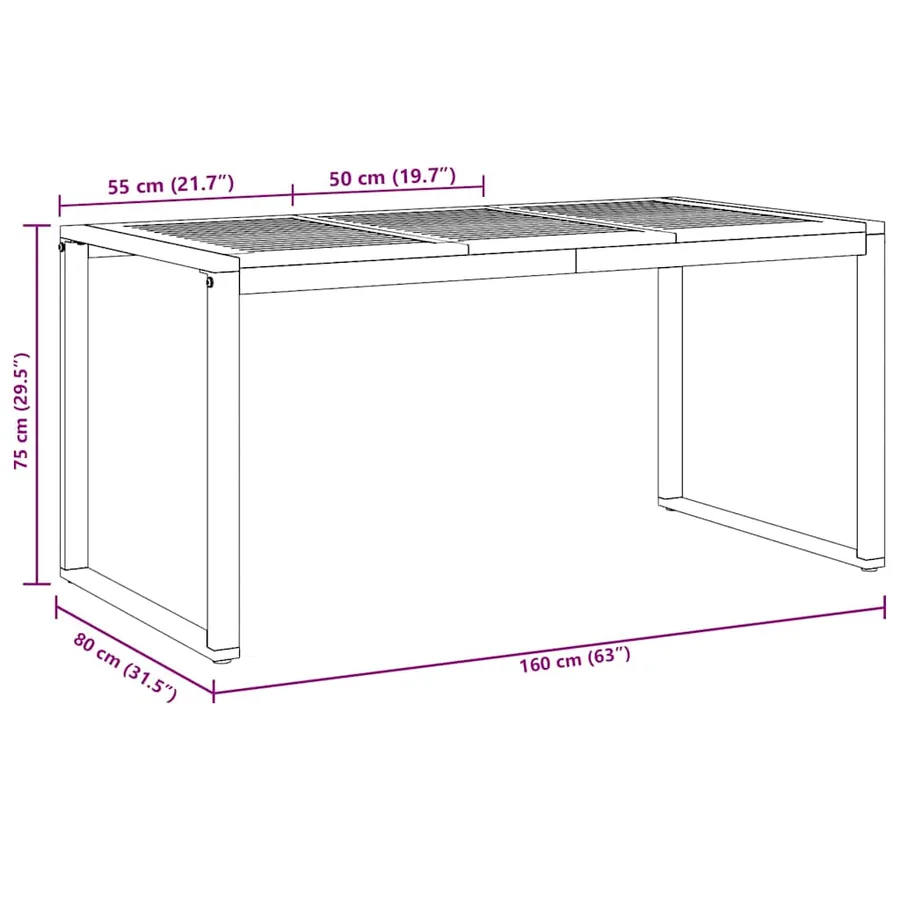 Ensemble de salle à manger pour jardin 7 pcs Gris - 12