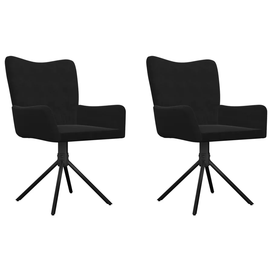 Chaises pivotantes à manger lot de 2 Noir Velours - 2