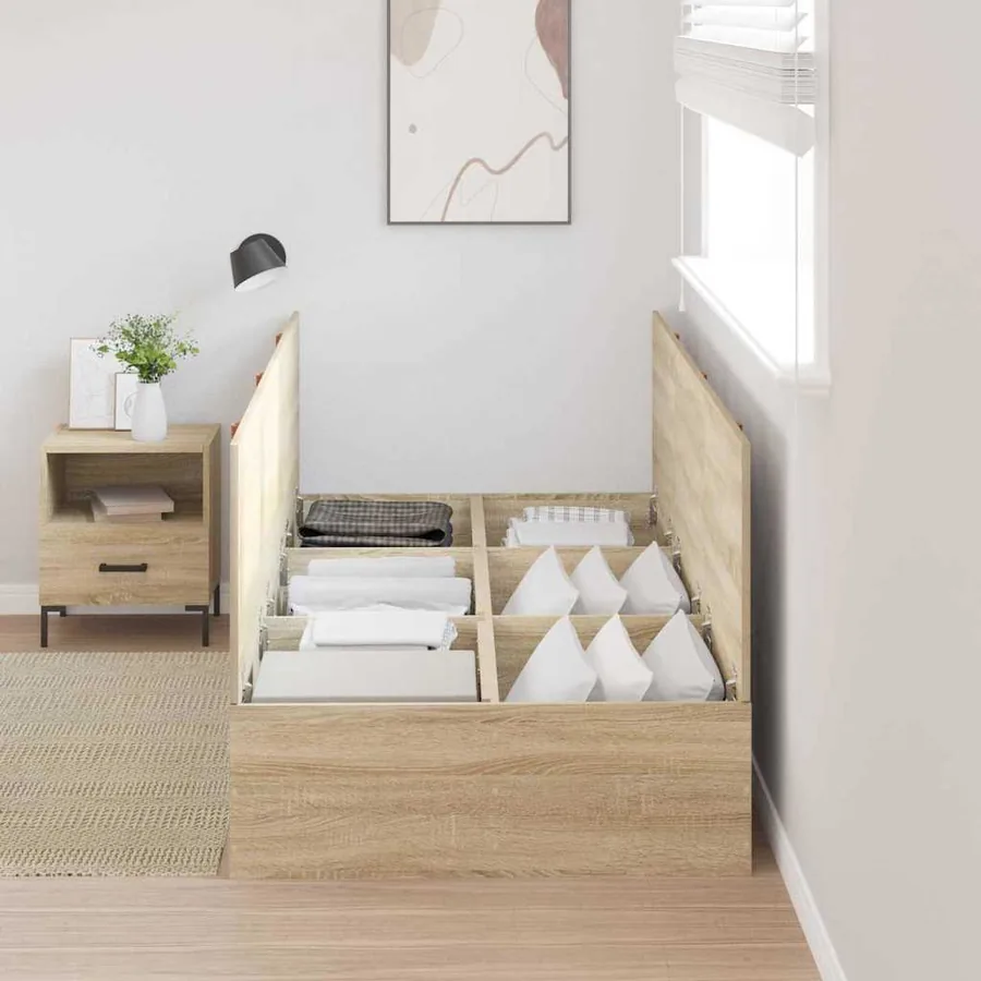 Cadre de lit avec rangement Chêne Sonoma 90 x 200 cm - 3