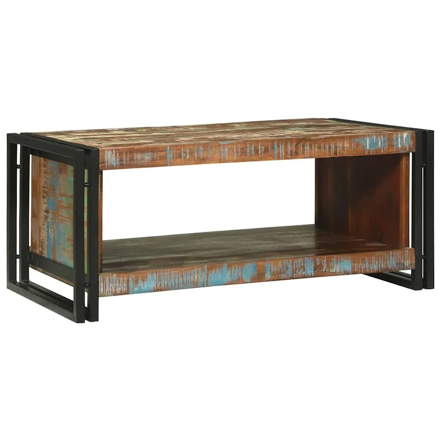 Table basse Multicolore 90 x 50 x 38 cm Bois Recyclé Solide - 2