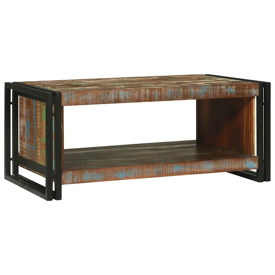Table basse Multicolore 90 x 50 x 38 cm Bois Recyclé Solide - 5
