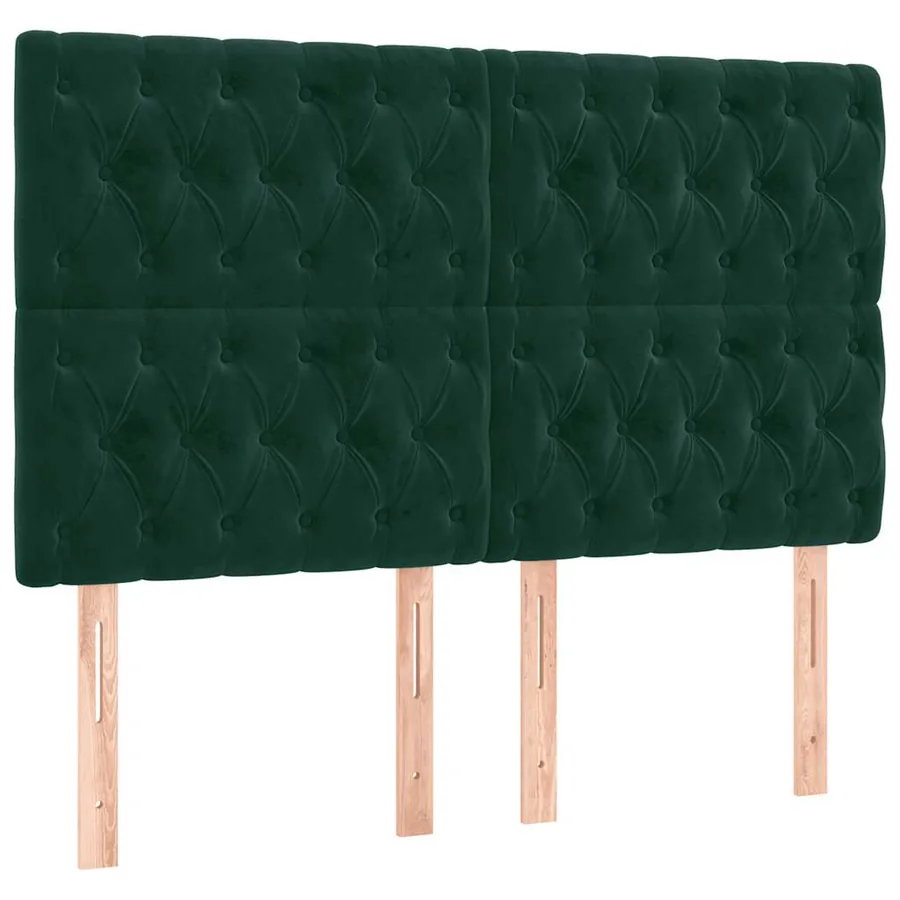 Tête de lit à LED Vert foncé 144x7x118/128 cm Velours - 3