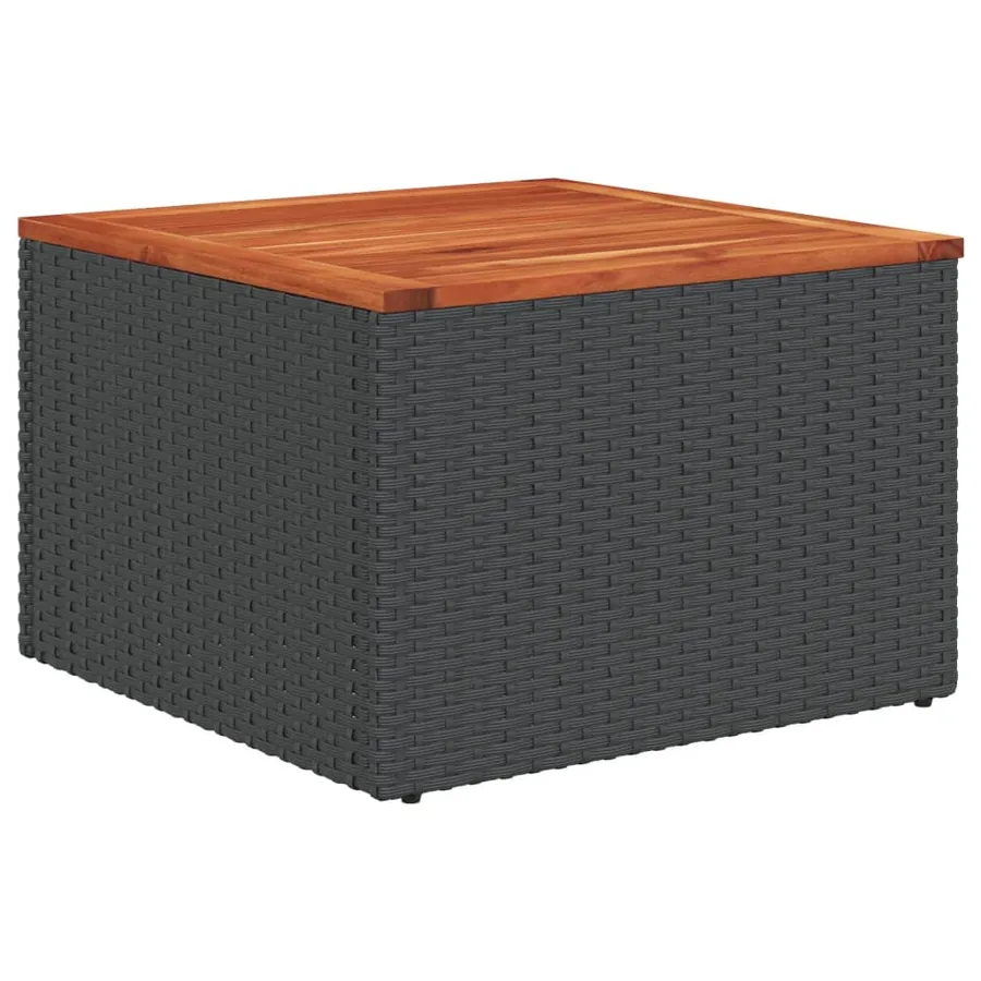 Ensemble de canapé de jardin 9 pcs avec coussins noir résine tressée - 3