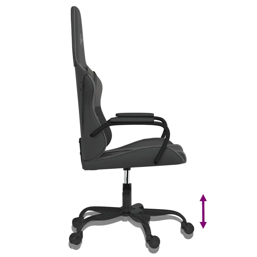 Chaise de jeu de massage Noir et gris Similicuir - 6