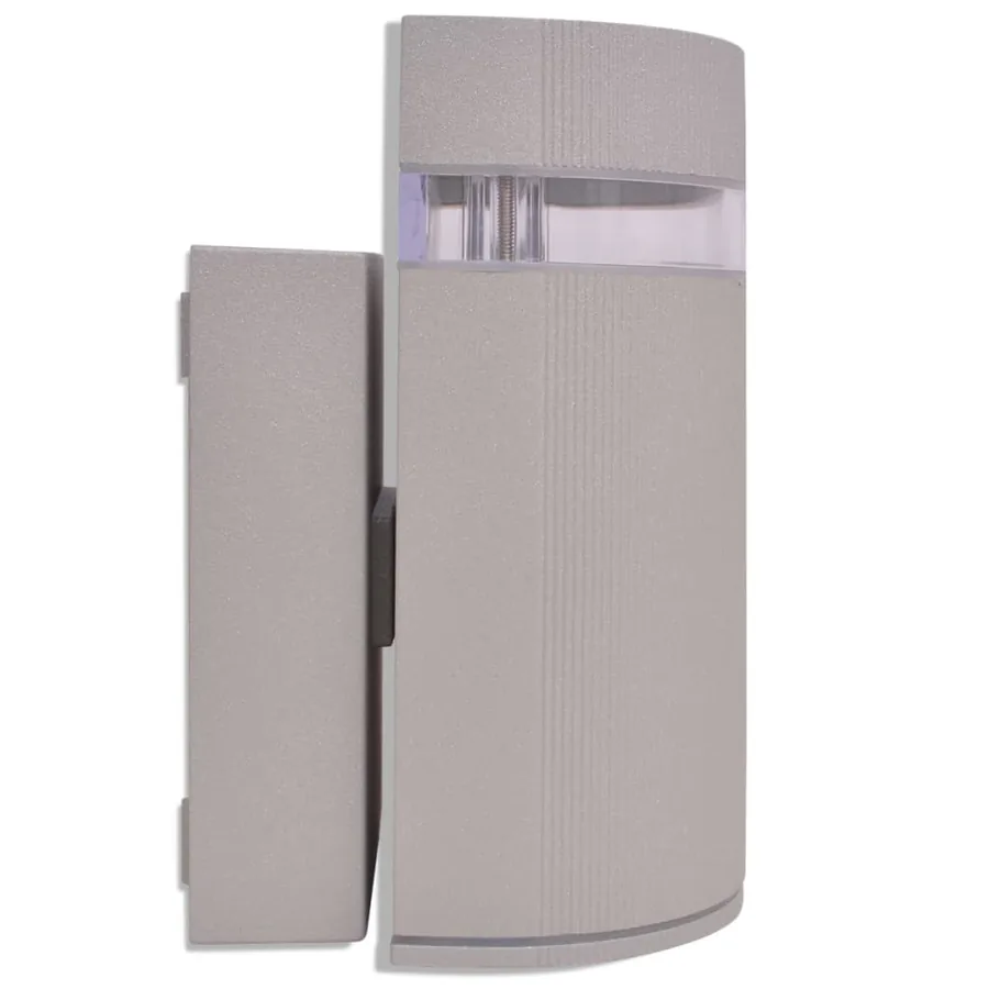 Applique murale extérieure demi-cylindrique Aluminium Gris - 5