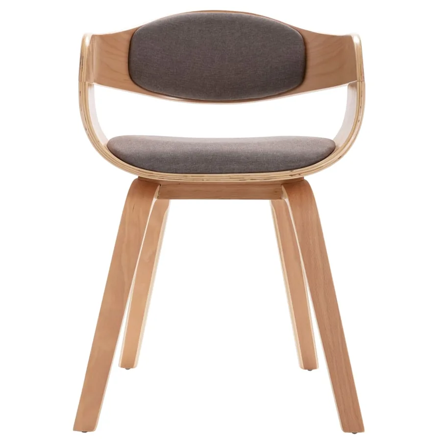 Chaises à manger lot de 4 bois courbé et tissu taupe - 4