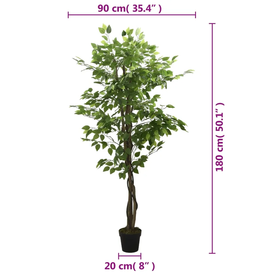 Ficus artificiel 1008 feuilles 180 cm vert - 5