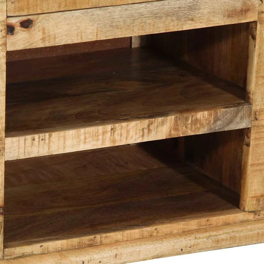 banc avec tiroir Marron 110 x 35 x 50 cm Manguier brut - 11
