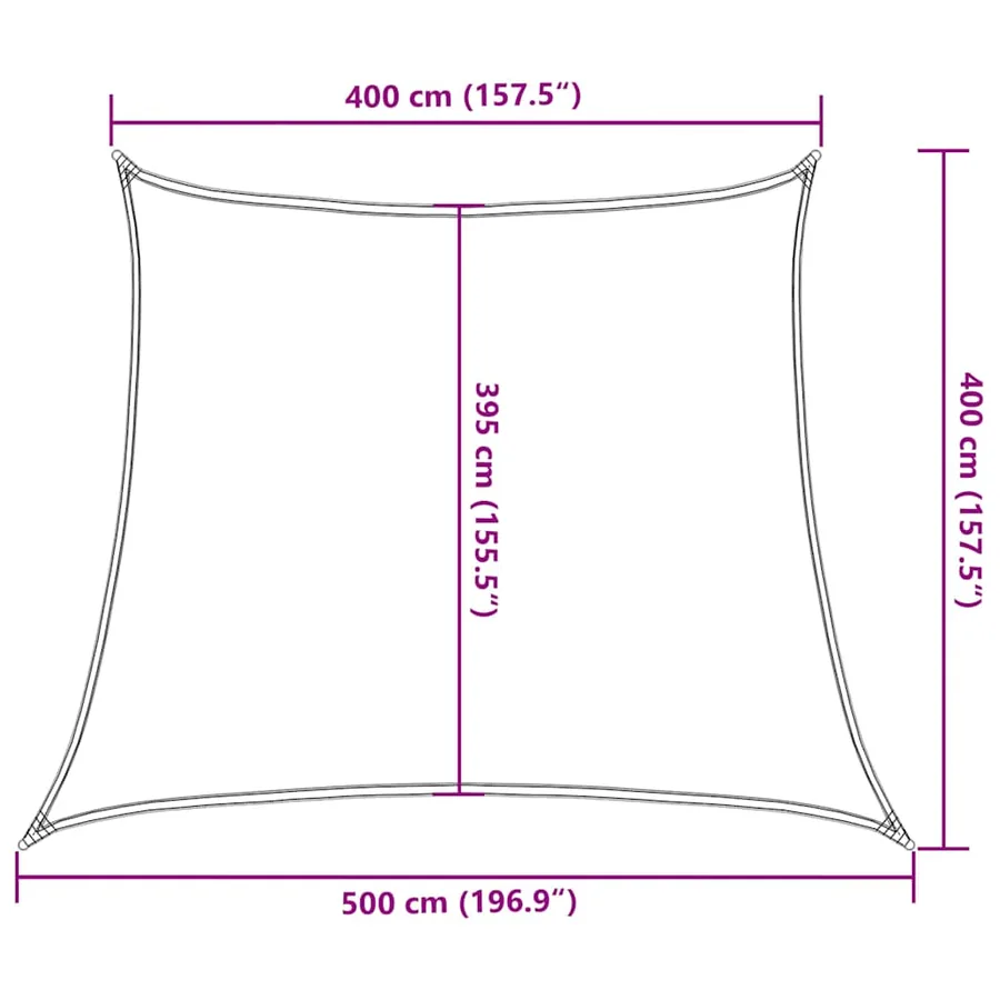 Voile d'ombrage 160 g/m² trapèze orange 4/5x4 m PEHD - 10