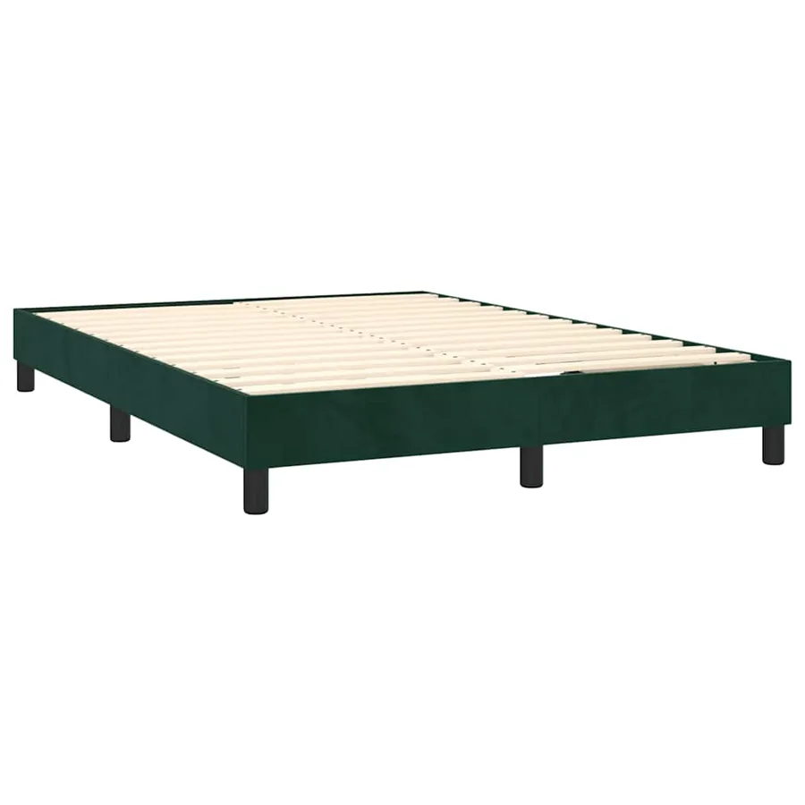 Sommier à lattes de lit et matelas Vert foncé 140x190cm Velours - 4