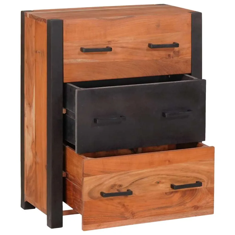 Buffet 3 pcs Marron 110 x 30 x 75 cm Bois d'Acacia Massif - 3