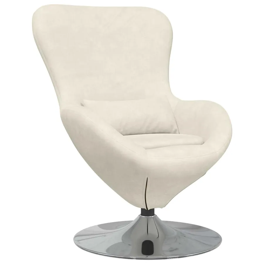 Fauteuil œuf Crème Velours - 2