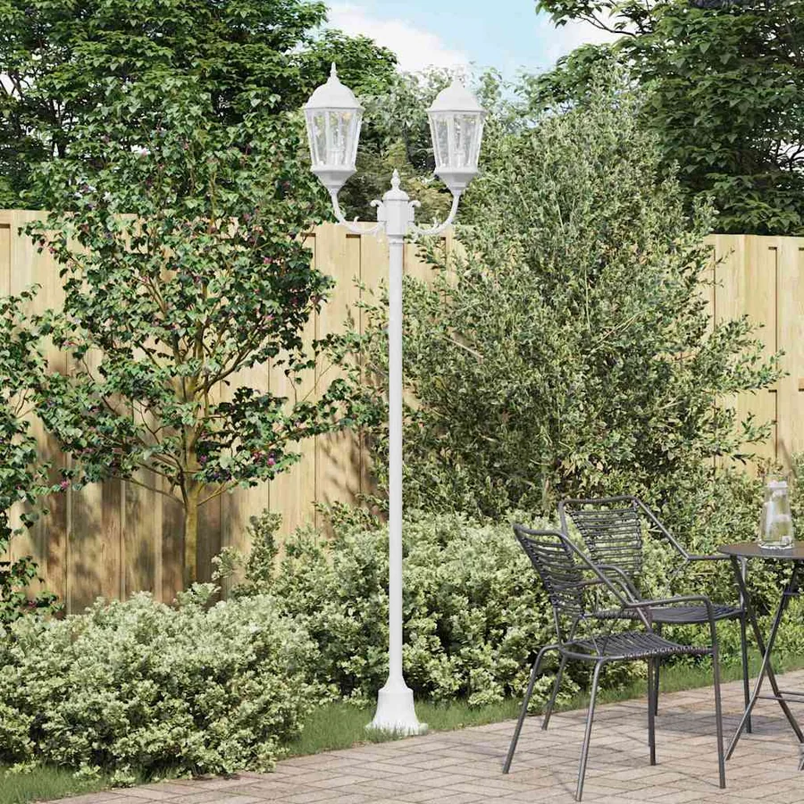 Lumière de jardin Blanc 68 x 20 x 235 cm Aluminium et verre