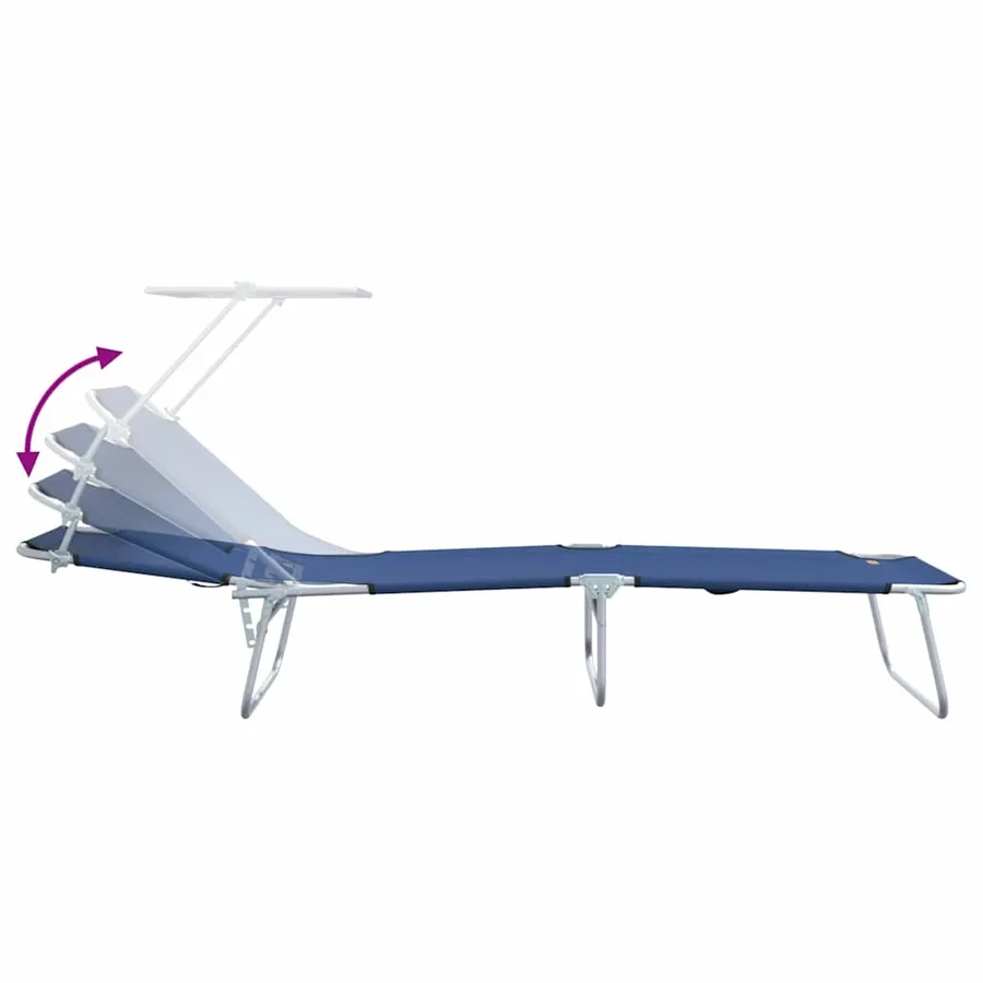 Transat 2 pcs Bleu 58 x 188 x 77cm Polyester - 8