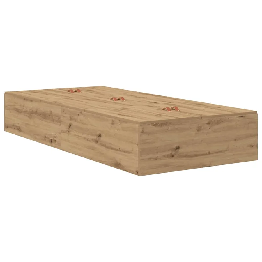 Cadre de lit avec rangement avec tiroir Chêne artisanal 90 cm - 6