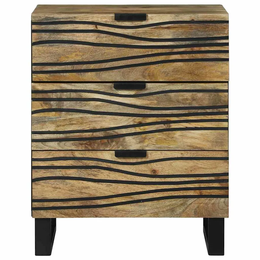 Table de chevet Naturel 50 x 33 x 62 cm Bois d'ingénierie - 3
