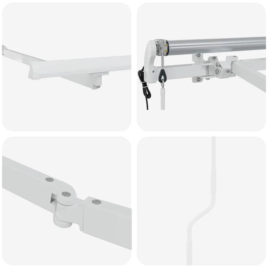 Cadre d'auvent Blanc 4 x 2 m Métal - 7
