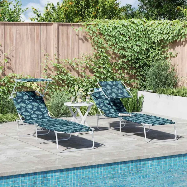 Transat 2 pcs Vert 58 x 188 x 77cm Polyester