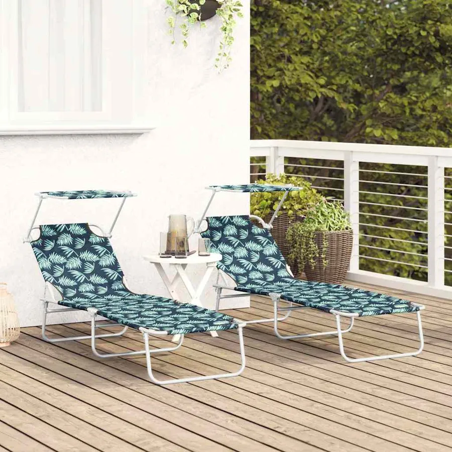 Transat 2 pcs Vert 58 x 188 x 77cm Polyester - 3
