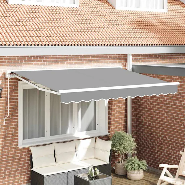 Cadre d'auvent Réglable Blanc 3,5 x 2 m Acier