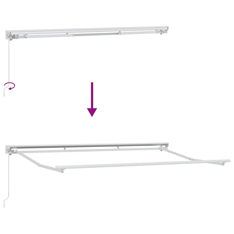 Cadre d'auvent Réglable Blanc 3,5 x 2 m Acier - 9