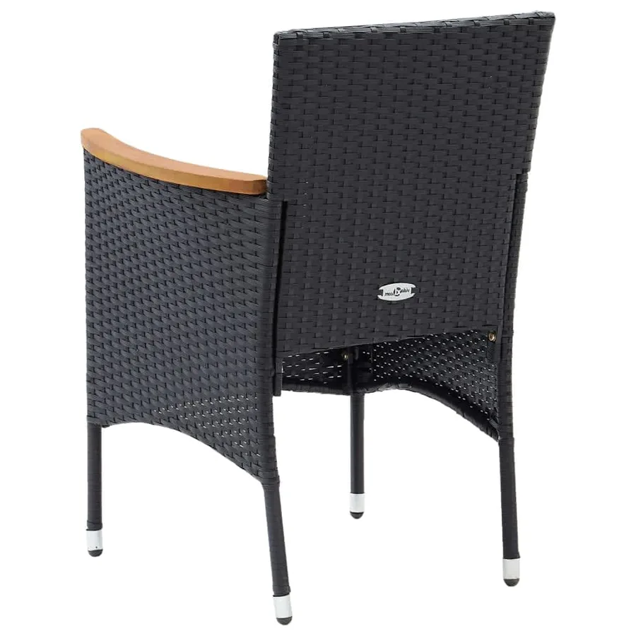 Ensemble à manger de jardin coussins 9pcs Résine tressée Noir - 9
