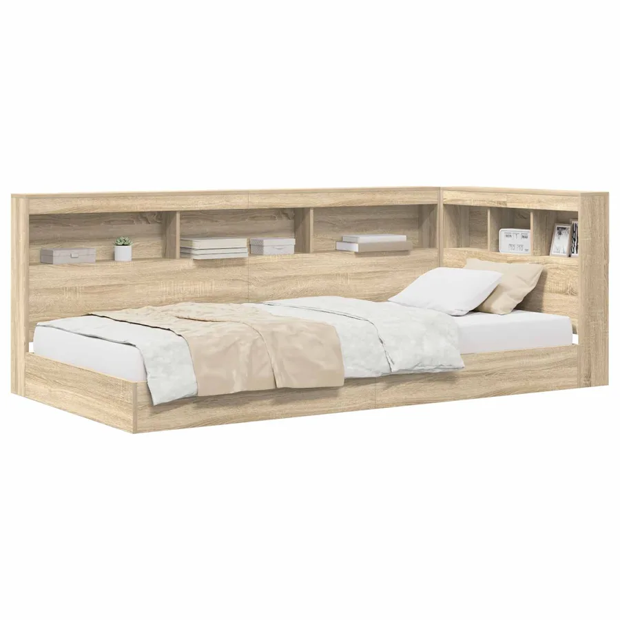 Lit Bibliothèque Chêne Sonoma 75 x 190 cm Bois d'ingénierie - 2
