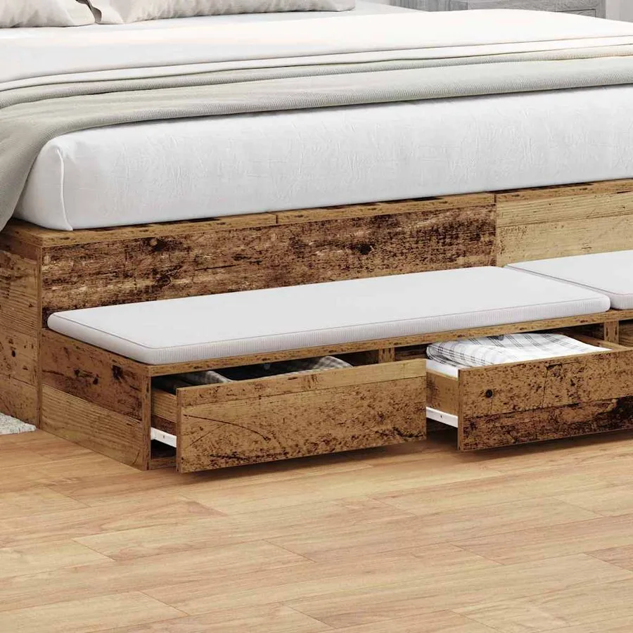 Tiroirs de lit avec tiroir Bois ancien 180 x 36,5 x 16,5 cm - 4
