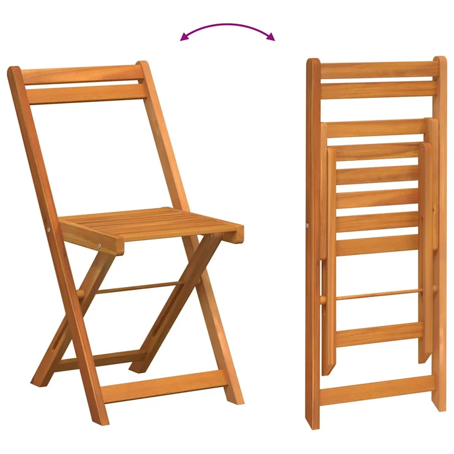 Ensemble bistrot 5 pcs Huile Naturelle Bois d'Acacia Massif - 11