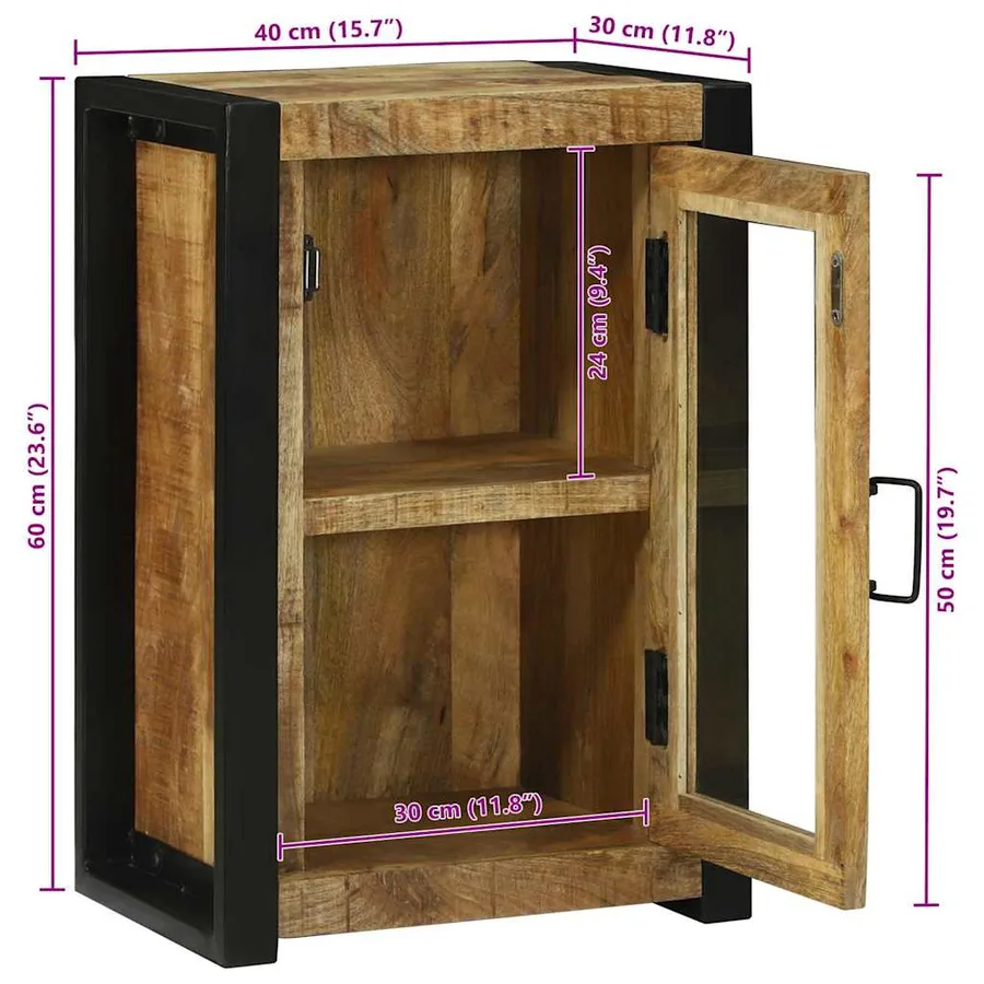 Armoire de salle de bain Marron Bois de mangue massif - 15