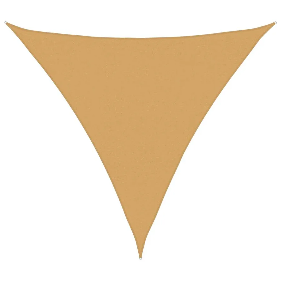 Voile d'ombrage 160 g/m² triangulaire sable 6x6x6 m PEHD - 2