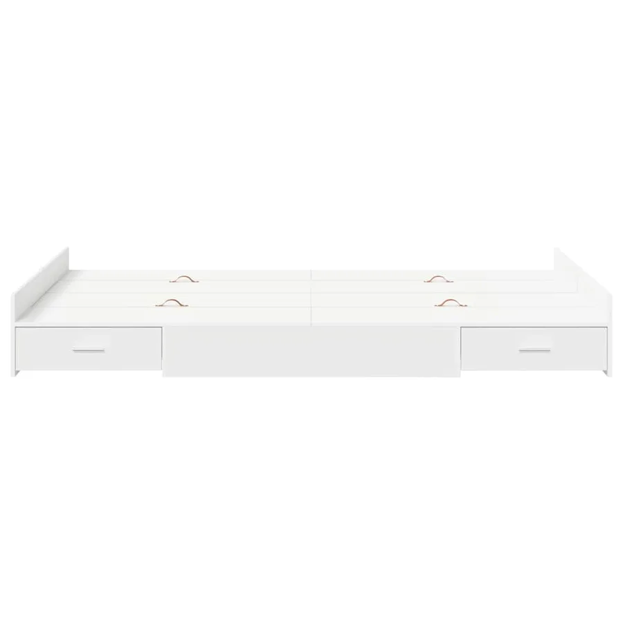 Cadre de lit avec rangement avec tête de lit Blanc 120 x 200 cm - 5