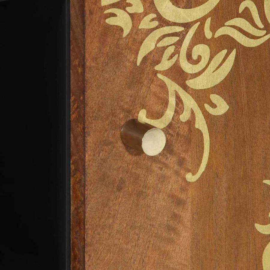 Buffet avec porte Marron 90 x 33 x 75 cm Bois de mangue massif - 7