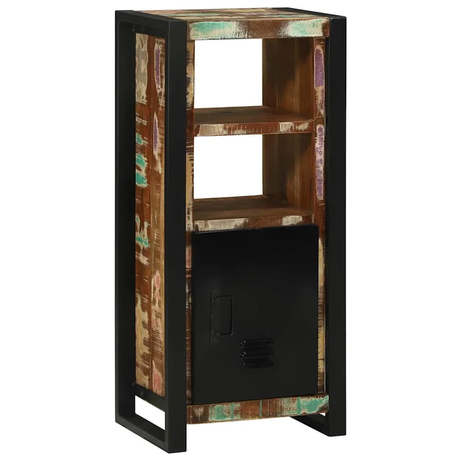 Armoire de salle de bain avec porte Marron Bois Recyclé Solide - 3