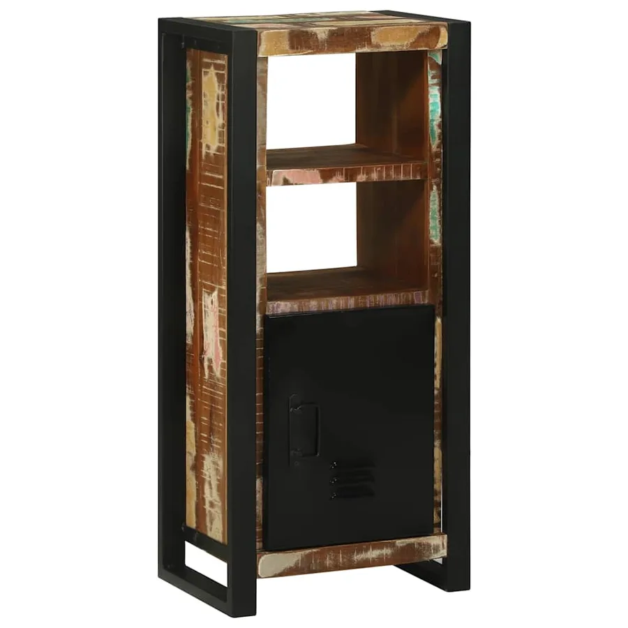 Armoire de salle de bain avec porte Marron Bois Recyclé Solide - 4