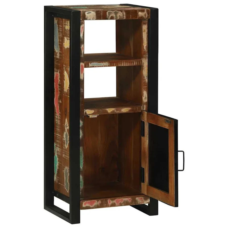 Armoire de salle de bain avec porte Marron Bois Recyclé Solide - 5