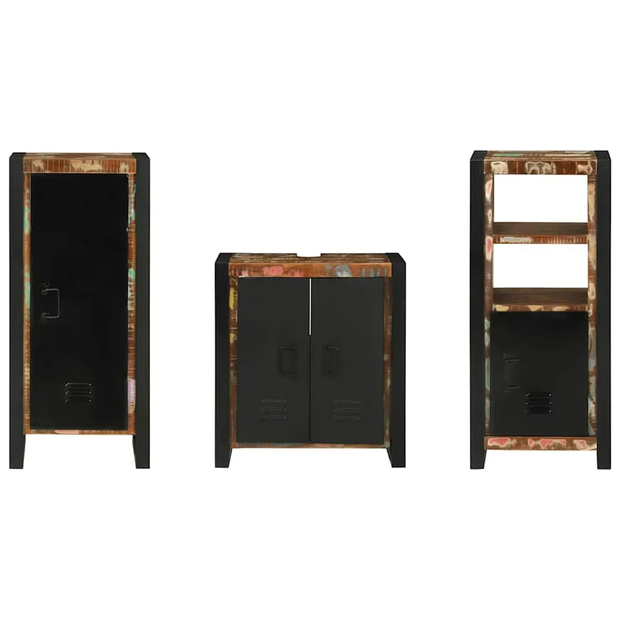 Ensemble de mobilier de salle de bain 3 pcs Bois Recyclé Solide - 8