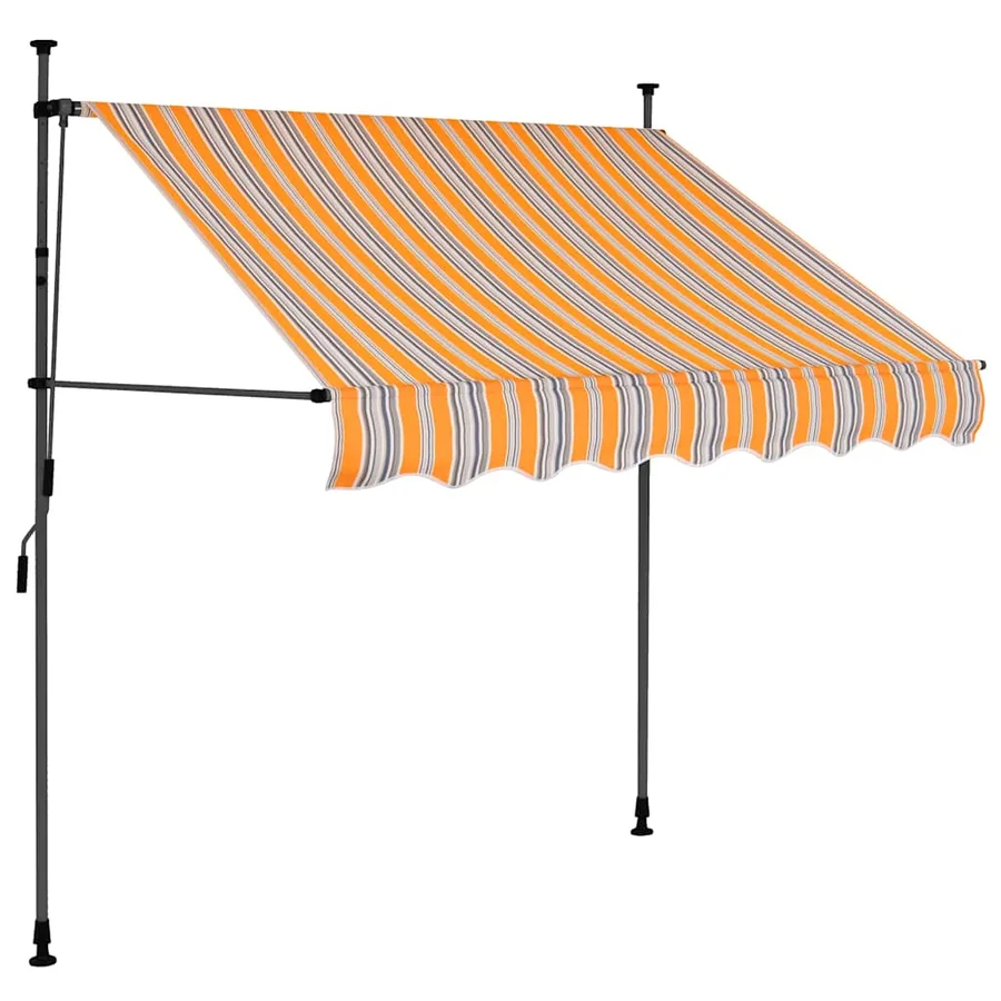 Auvent manuel rétractable avec LED 150 cm Jaune et bleu - 2