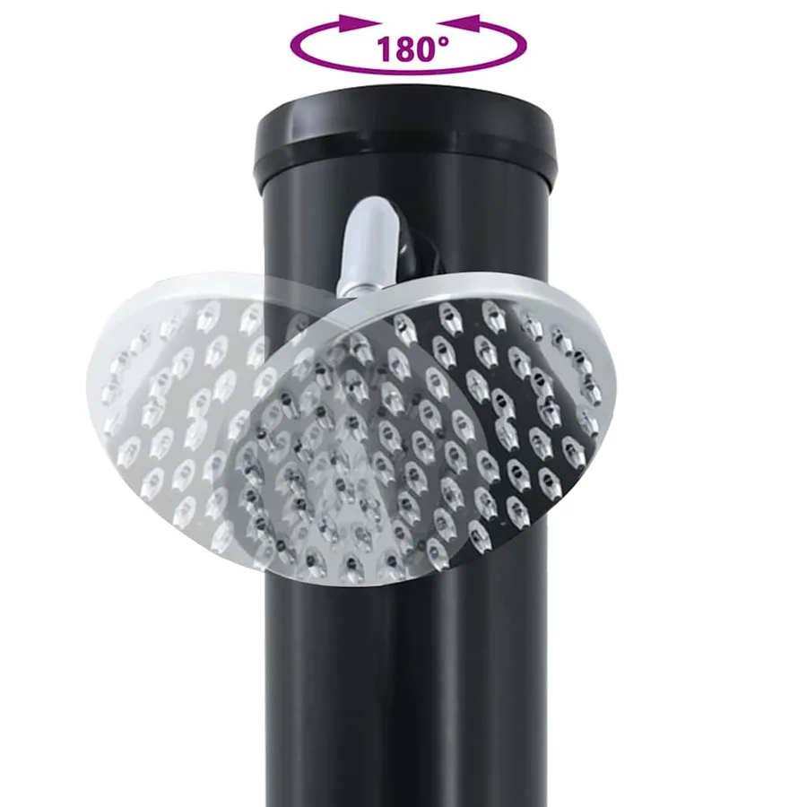 Douche solaire extérieure Noir 217 cm PVC et Aluminium - 10