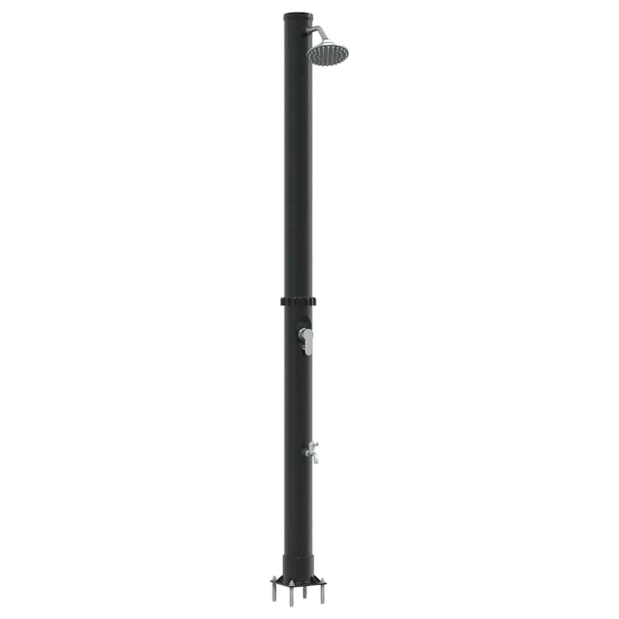 Douche solaire extérieure Noir 217 cm PVC et Aluminium - 2