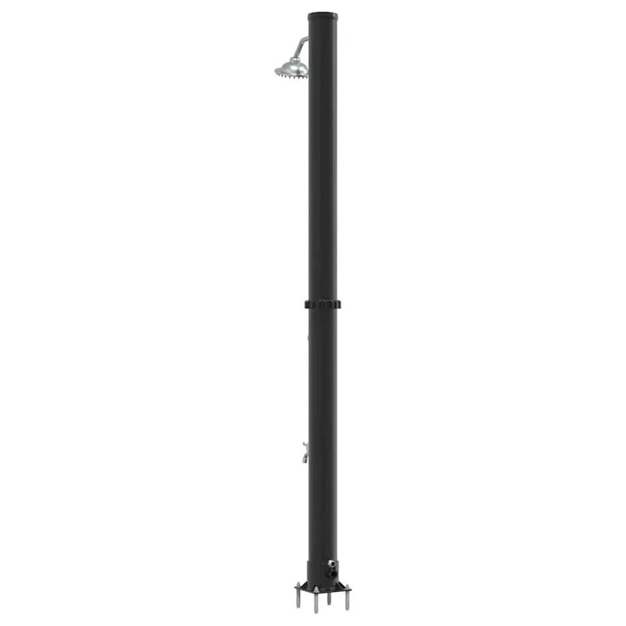 Douche solaire extérieure Noir 217 cm PVC et Aluminium - 7