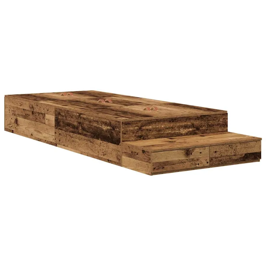 Cadre de lit avec rangement avec tiroir Bois Ancien 100 cm - 2